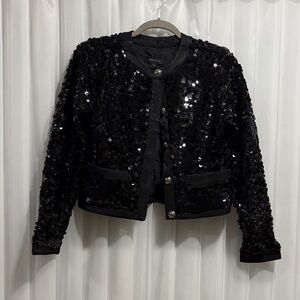 Ann Taylor Black Sequin Blazer